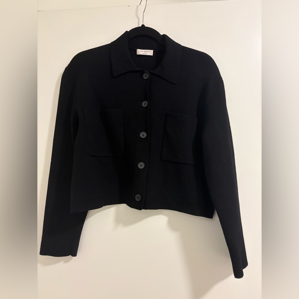 Aritzia Black Button-Up Top